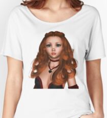 Amber Rose Portrait Digital Art Painting Women's Relaxed Fit T-Shirt