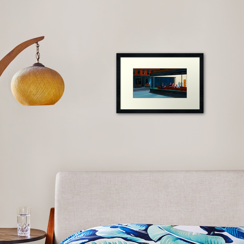 "Nighthawks" by Edward Hopper (1942) Framed Art Print