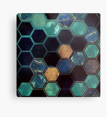 Blue and Gold Metal Print