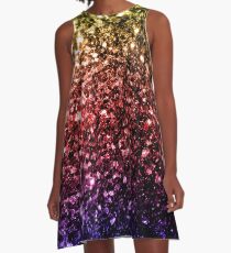 Beautiful rainbow yellow red purple sparkles A-Line Dress
