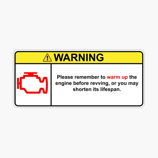 Underpowered Engine Warning Sticker (English) Sticker for Sale by  BombaCollection