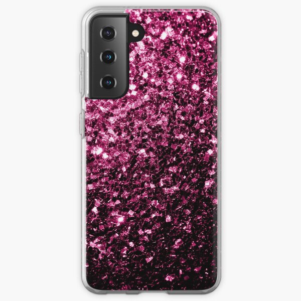Beautiful Dark Pink glitter sparkles Samsung Galaxy Soft Case