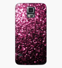 Wunderschöne Dark Pink Glitter funkelt Hülle & Klebefolie für Samsung Galaxy