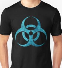 Blue Biohazard Symbol Slim Fit T-Shirt