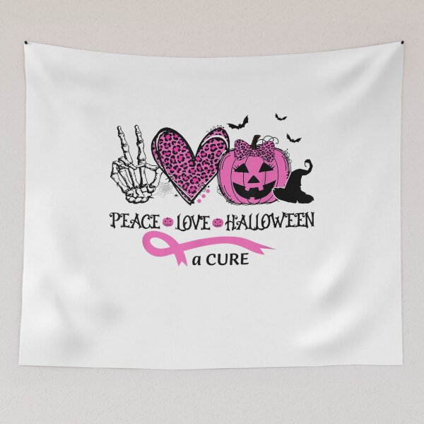 Item preview, Peace Love Halloween and a Cure Breast Cancer Halloween designed and sold by Theodorefletche.
