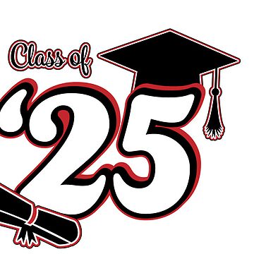 Class Of 2025 Graduation Design Red And Black Sticker For Sale By Raf,360x360,075,t,fafafa Ca443f4786