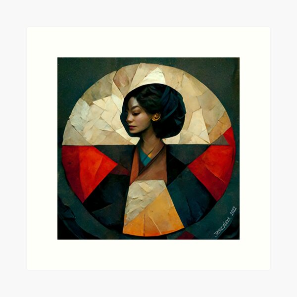 Beautiful Black Woman - Abstract Material Design - Plus Size Women