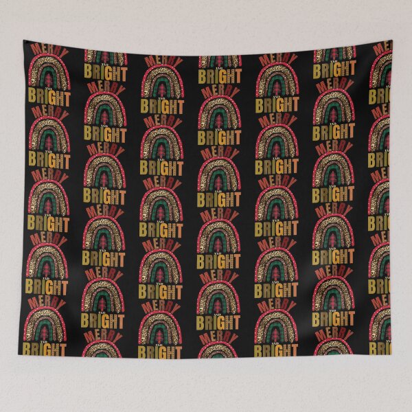 Item preview, Merry and Bright Patterns Leopard Rainbow Christmas Design designed and sold by tranquilbeach.