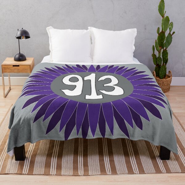 Item preview, Hand Drawn Kansas Sunflower 913 Area Code Purple designed and sold by itsrturn.