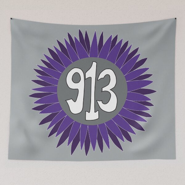 Item preview, Hand Drawn Kansas Sunflower 913 Area Code Purple designed and sold by itsrturn.