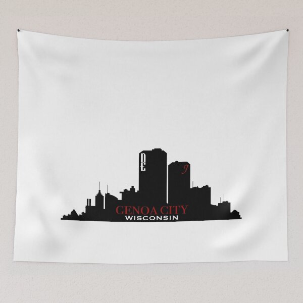 Item preview, Genoa City, Wisconsin Skyline - LARGE FONT designed and sold by PawsitiveMum.