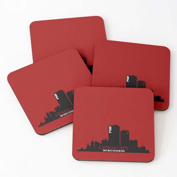 Item preview, Genoa City, Wisconsin Skyline - LARGE FONT on Red designed and sold by PawsitiveMum.