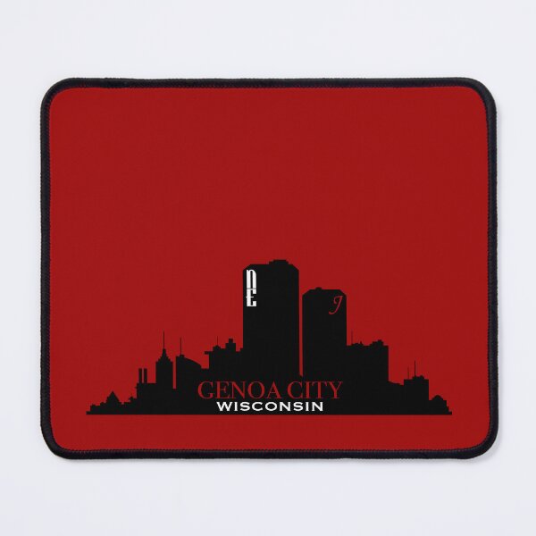Item preview, Genoa City, Wisconsin Skyline - LARGE FONT on Red designed and sold by PawsitiveMum.