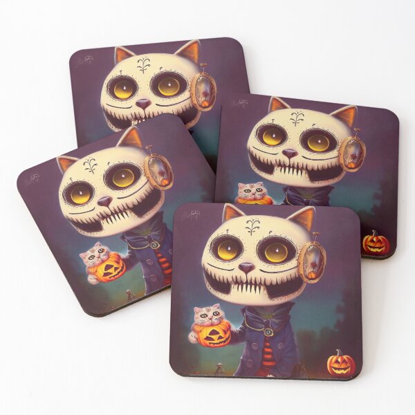 Item preview, Halloween Sugar Skull Cat #1 designed and sold by dozydonut.