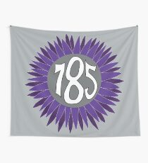 Hand Drawn Kansas Sunflower 785 Area Code Purple Wall Tapestry