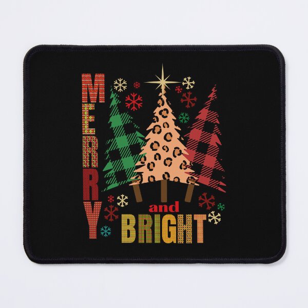 Item preview, Merry and Bright Christmas Trees in Buffalo Plaid and Leopard Patterns Christmas Design II designed and sold by tranquilbeach.
