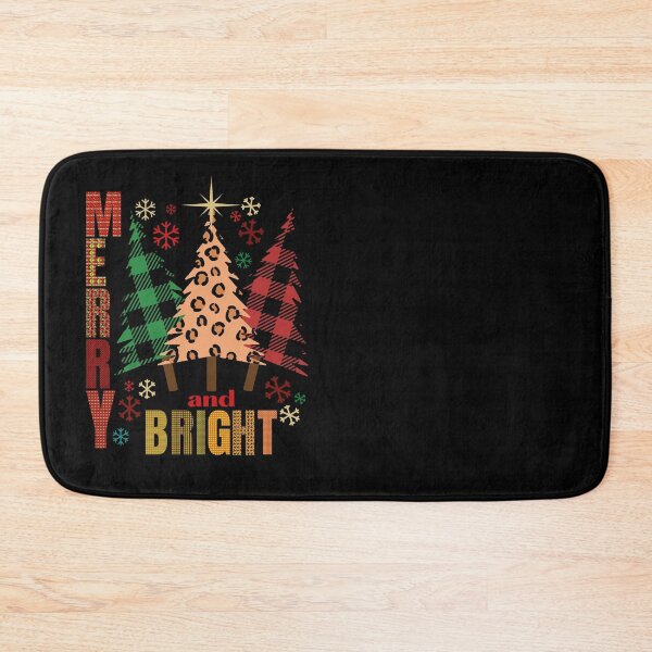 Item preview, Merry and Bright Christmas Trees in Buffalo Plaid and Leopard Patterns Christmas Design II designed and sold by tranquilbeach.