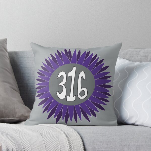 Item preview, Hand Drawn Kansas Sunflower 316 Area Code Purple designed and sold by itsrturn.