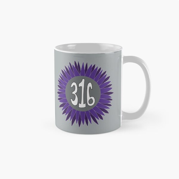 Item preview, Hand Drawn Kansas Sunflower 316 Area Code Purple designed and sold by itsrturn.