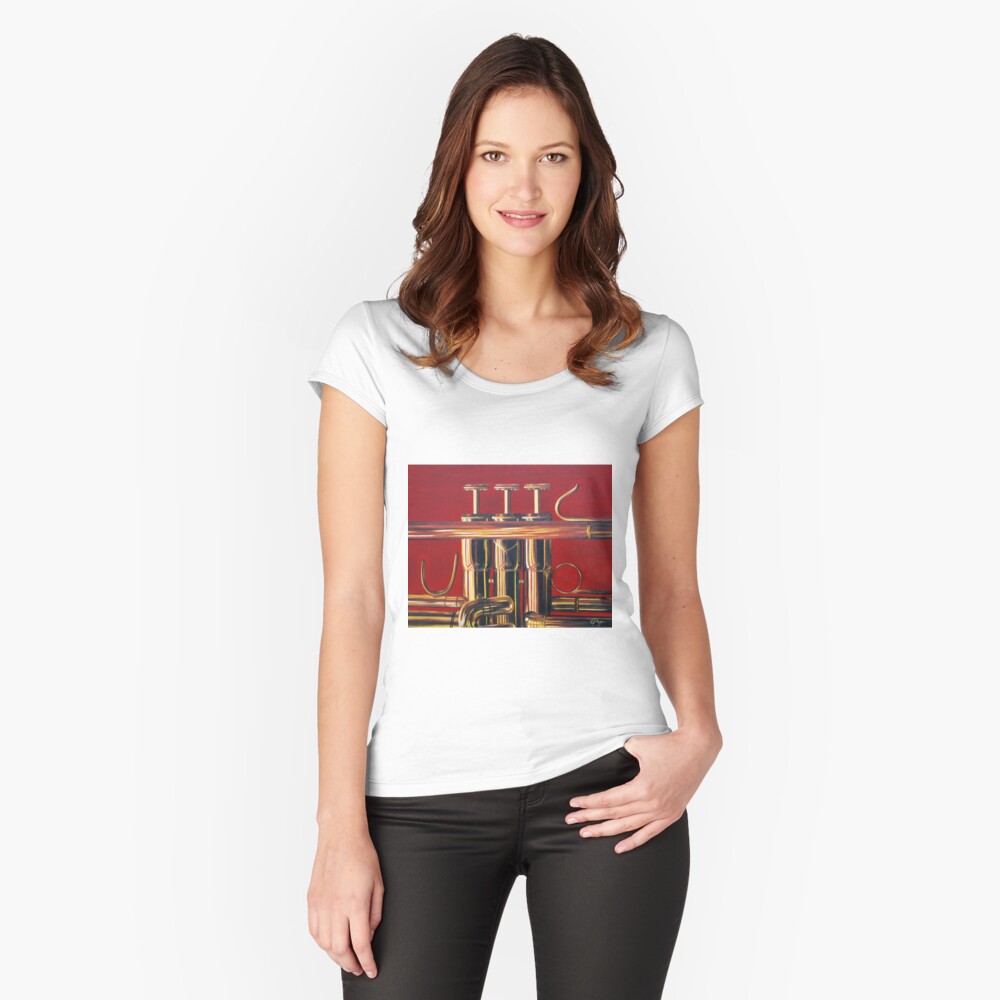 Trumpet in Red Fitted Scoop T-Shirt