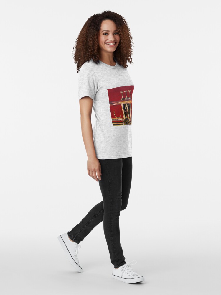Alternate view of Trumpet in Red Tri-blend T-Shirt