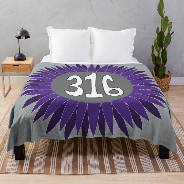 Item preview, Hand Drawn Kansas Sunflower 316 Area Code Purple designed and sold by itsrturn.