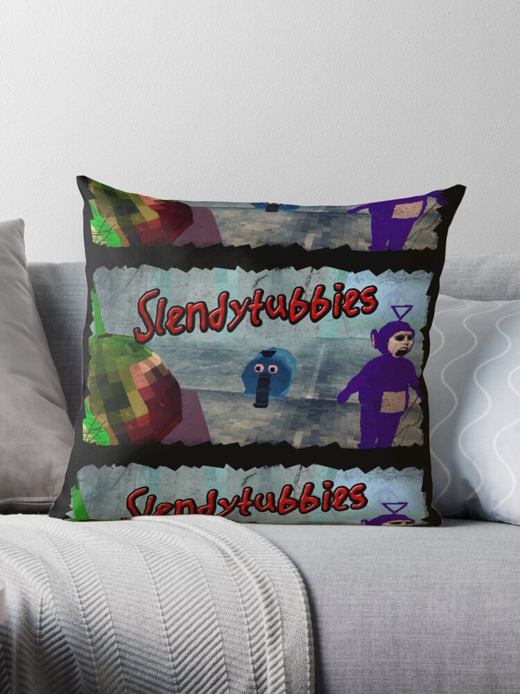 Slendytubbies-Design 1 Throw Cushion Pillow Cover Tellytubbies Slendytubbies  Slenderman Horror Game Tinky Winky Kids Halloween