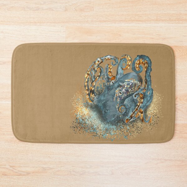 Item preview, Artistic Octopus in deep aqua blue designed and sold by Suziness Designs.