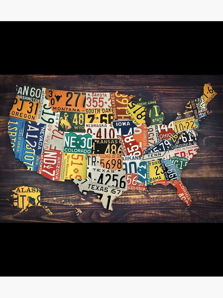 quot License Plate Map Of The United - Flat,750x,075,f Pad,750x1000,f8f8f8 