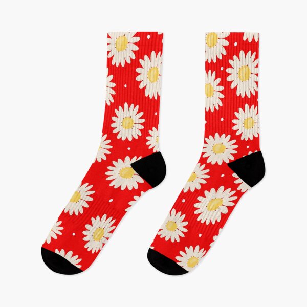Item preview, Bunch of Daisies With White Dots in Red Orange Background designed and sold by SMillustrations.