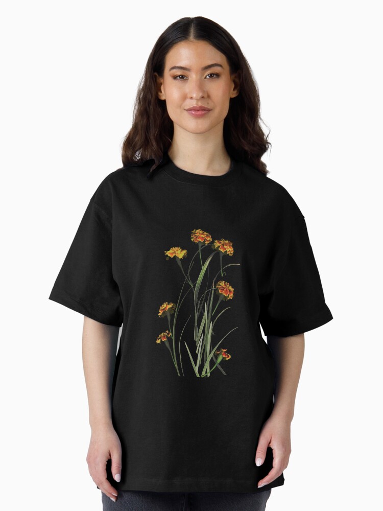 Thumbnail 1 of 7, Oversized T-Shirt, Marigold Carousel Dark Floral designed and sold by LindasPhotoArt.