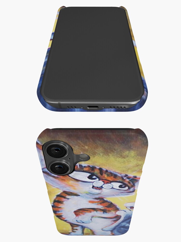 Thumbnail 3 of 4, iPhone Case, Two Cat, Feline Fun - Art by TET designed and sold by etourist.
