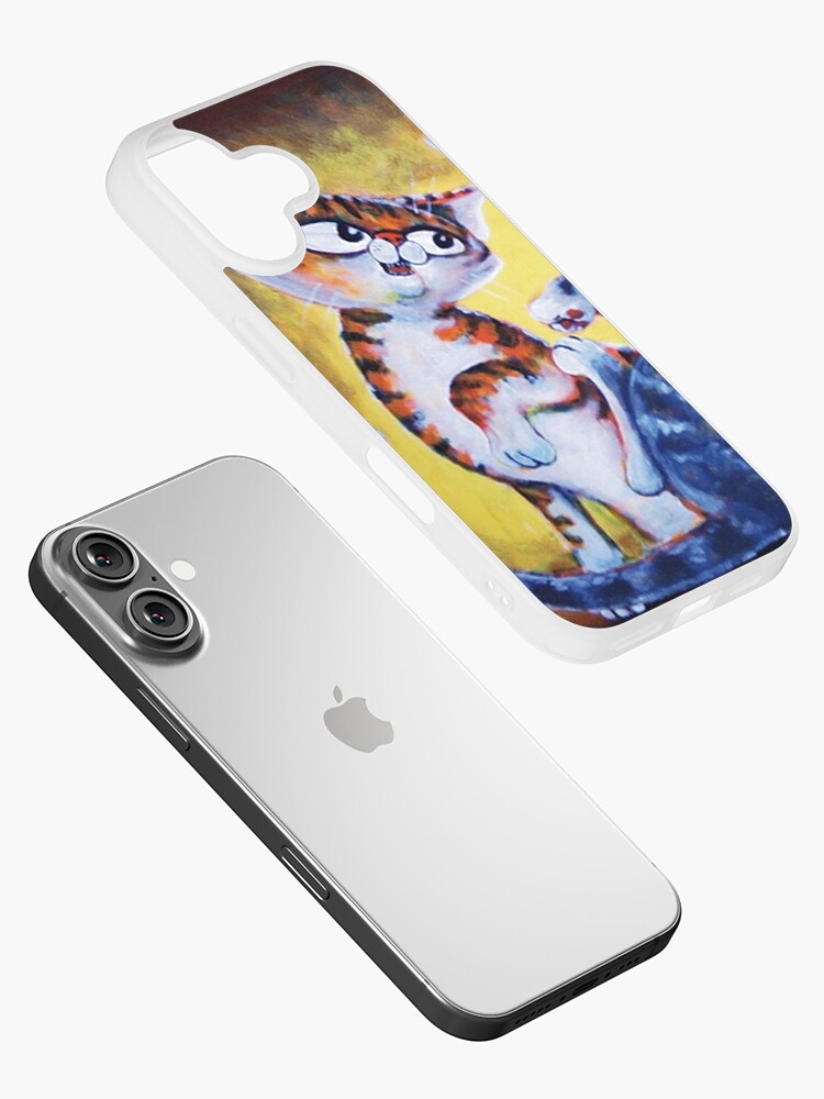 Thumbnail 2 of 5, iPhone Case, Two Cat, Feline Fun - Art by TET designed and sold by etourist.