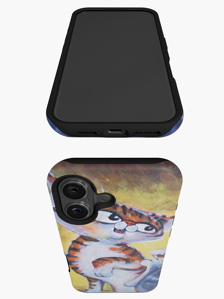 Thumbnail 3 of 4, iPhone Case, Two Cat, Feline Fun - Art by TET designed and sold by etourist.