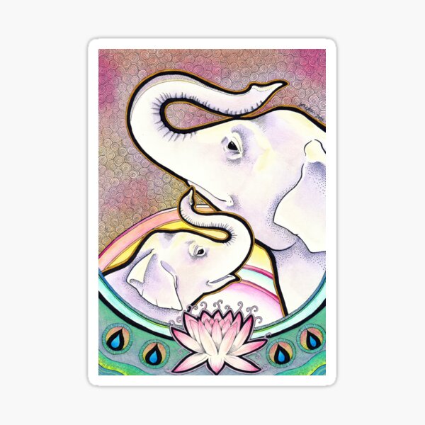 White Elephant Sacred Animal Teachers Sticker