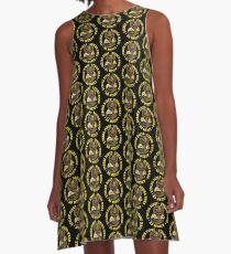 Cobra kai - Schlag erster Schlag schwer keine Gnade HD (Gold-Variante) A-Linien Kleid