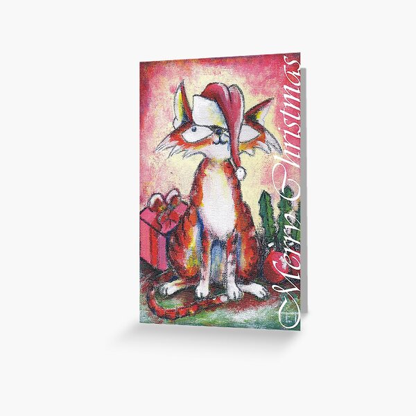 Christmas Cat - Art by TET Greeting Card