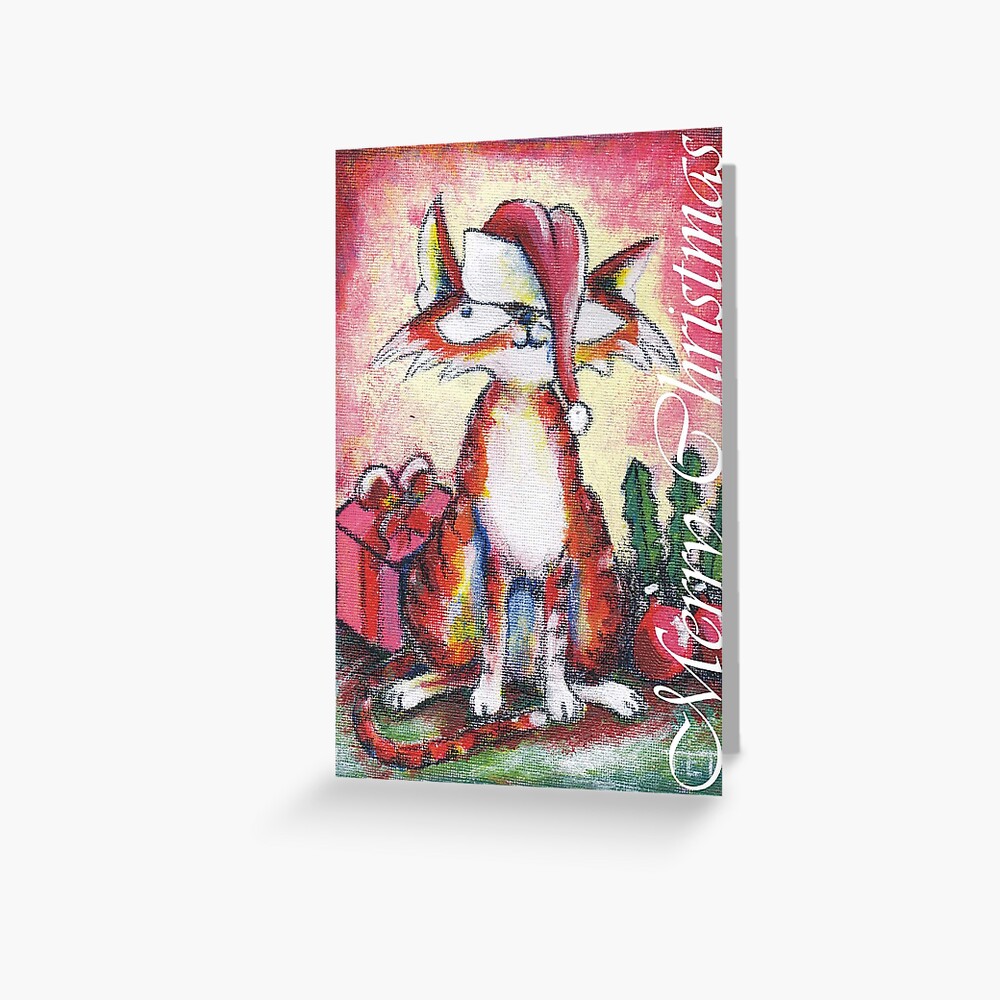 Christmas Cat - Art by TET Greeting Card