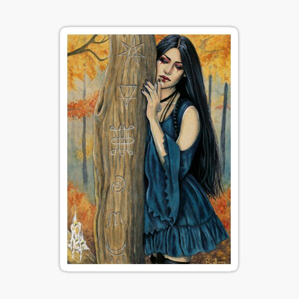 Samhain Autumn Witch Sticker