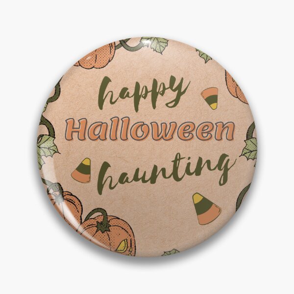 Item preview, " happy Halloween haunting" w/ pumpkins and candy corn in orange designed and sold by xingqueen.