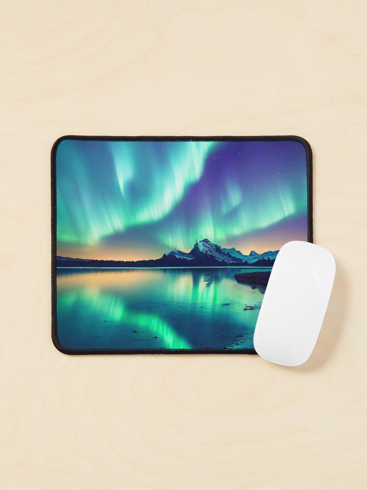 Green Aurora Mouse Pad for Sale by dreamworldscape