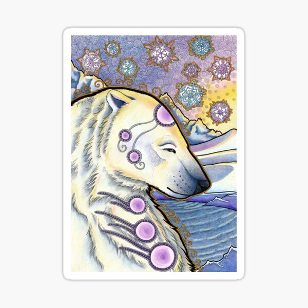 Serene Sacred Polar Bear as Animal Teacher Sticker