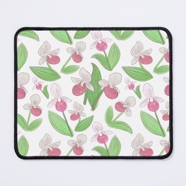 Item preview, Showy Lady Slippers Seamless Pattern - White designed and sold by EcoElsa.