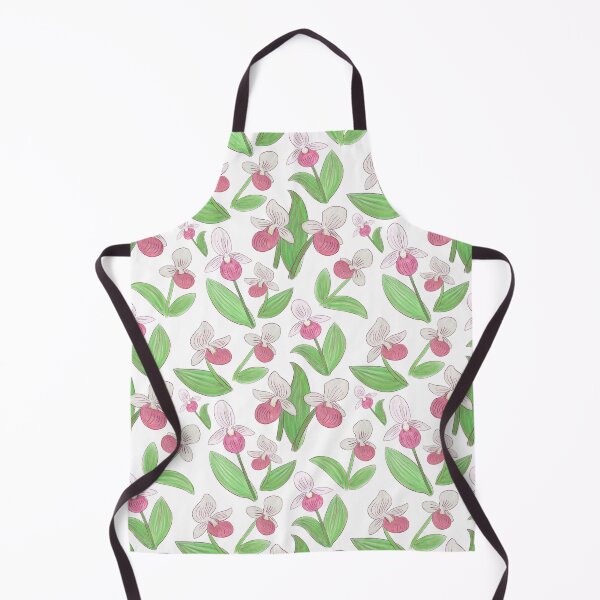 Item preview, Showy Lady Slippers Seamless Pattern - White designed and sold by EcoElsa.