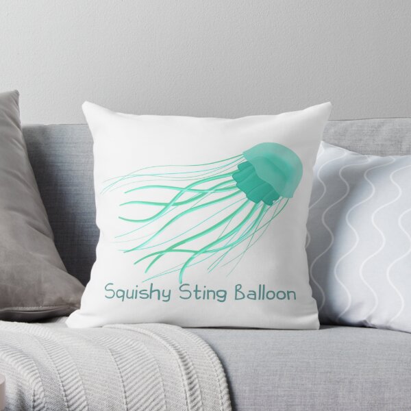 Squishy Sting Balloon (Jellyfish) Throw Pillow