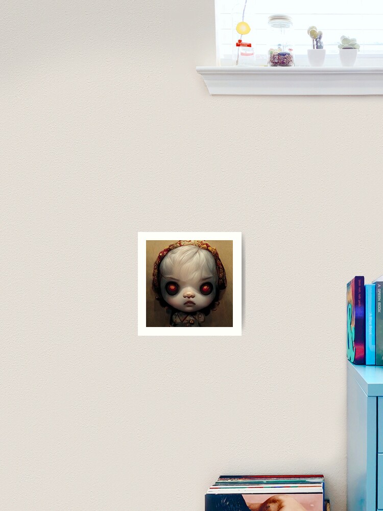 Creepy Doll Head - Variant 1 Art Print