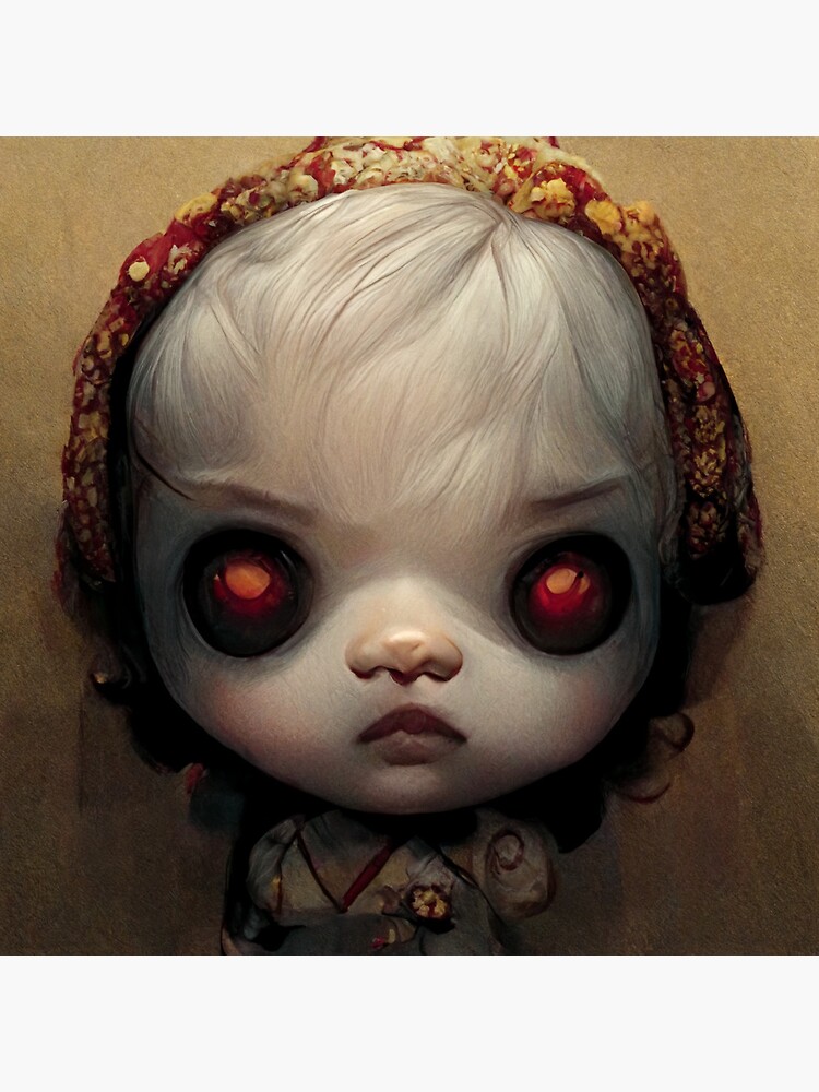 Creepy Doll Head - Variant 1 Art Print