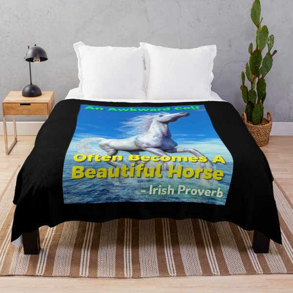 Item preview, Irish Proverb - An Awkward Colt Often Becomes A Beautiful Horse designed and sold by IrishProverbs.