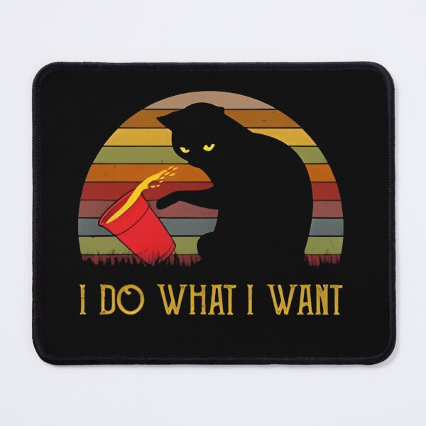 Item preview, Vintage Retro Sunset I Do What I Want Black Cat designed and sold by EllenEngelman.