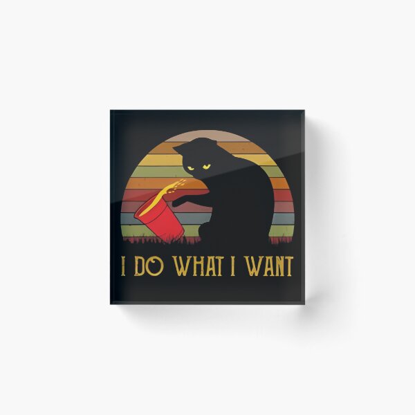 Item preview, Vintage Retro Sunset I Do What I Want Black Cat designed and sold by EllenEngelman.